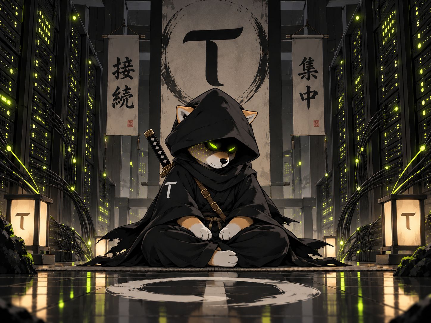 The ronin meditating between server racks